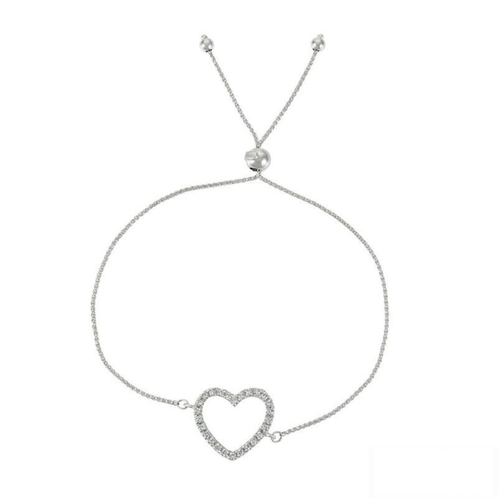 0.25 Carat Diamond Bolo Heart Bracelet